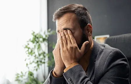 Financial Year-End. Accountant feeling the pressure of work.