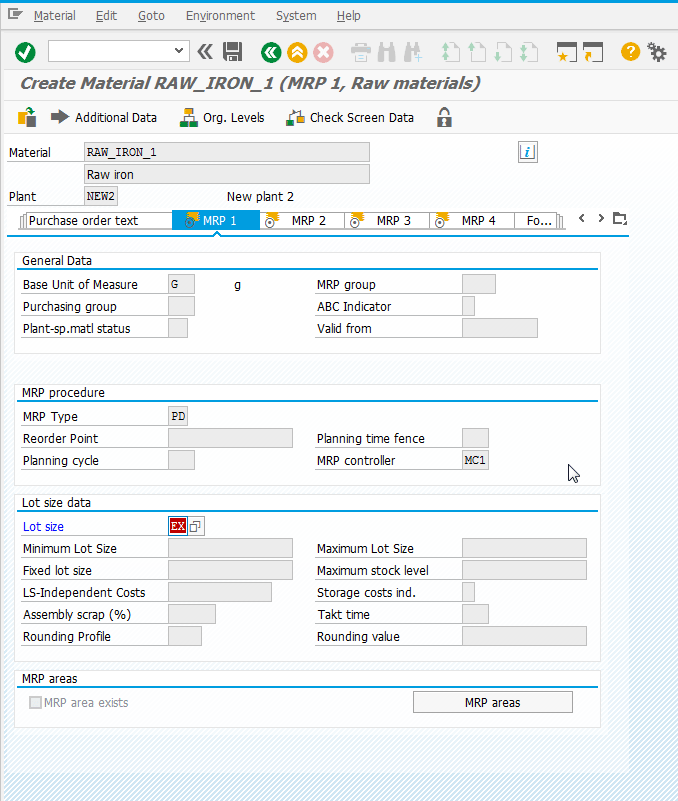 SAP HANA MRP view