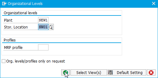 SAP extend material to plan