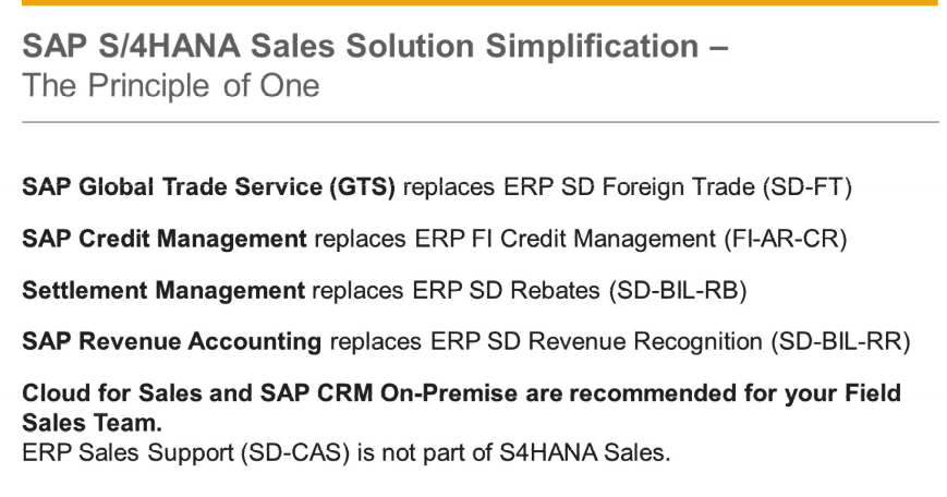 SAP S4HANA Sales Solution Simplification